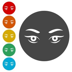 Woman's eyes vector icons set 