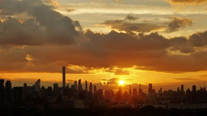 Fototapeta na wymiar Sunset over New York