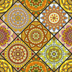 Seamless pattern. Vintage decorative elements. Hand drawn background. Islam, Arabic, Indian, ottoman motifs. Perfect for printing on fabric or paper.