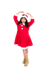 Portrait of little girl in a Santa costume ,Christmas concept