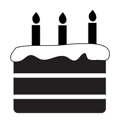 birthday cake icon on white background. flat style design. birthday cake sign.