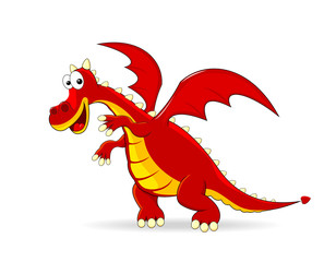 Red dragon cartoon                                                                                   