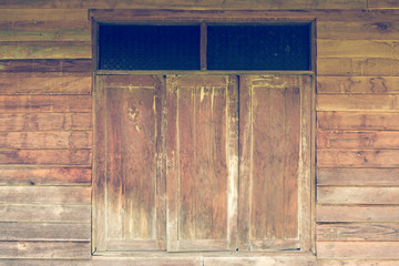 Old wood and wall window