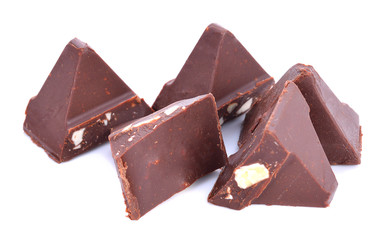 Chocolate on white background