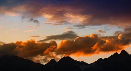 Evening clouds over the Tatra mountains