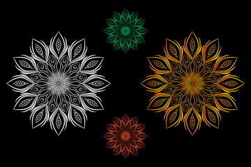 Flower Mandala, Vintage decorative elements, Oriental pattern, vector illustration,