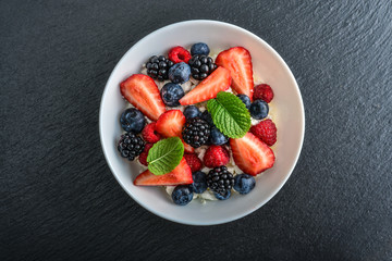 Cottage cheese with fresh berries