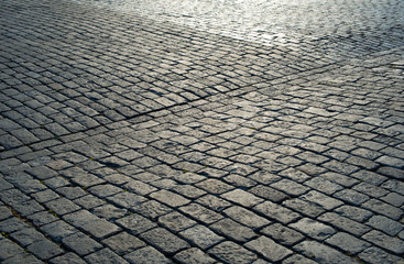 Grey paving on square. texture, background