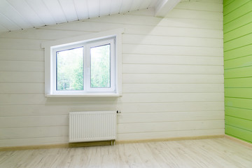 Room with window and radiator