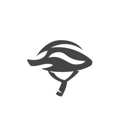 Bicycle helmet icon. Vector logo on white background