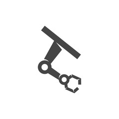 Robot hand icon. Vector logo on white background