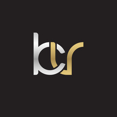 Initial lowercase letter kv, linked overlapping circle chain shape logo, silver gold colors on black background
 
