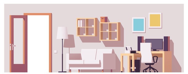 Vector home office interior
