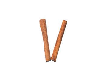 Figures from cinnamon sticks, isolate
