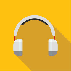 Headphone. Earphone. Flat design. Vector illustration.