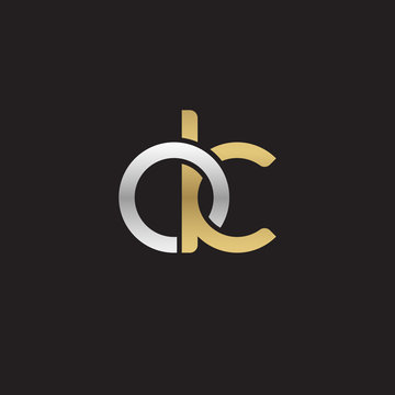 Initial lowercase letter ok, linked overlapping circle chain shape logo, silver gold colors on black background
 

