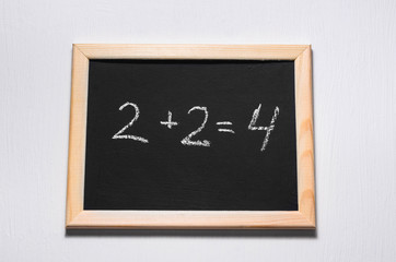 A mathematical example on a chalkboard