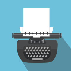 Vector. Isolated vintage typewriter. Retro equipment. Flat style. Blogging concept.