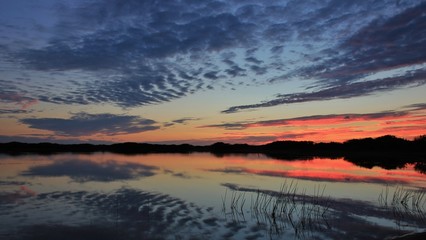 Summer sunset at Gronnestrand, Denmark.