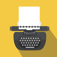 Vector. Isolated vintage typewriter. Retro equipment. Flat style. Blogging concept.