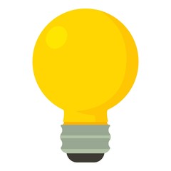 Yellow light bulbicon, cartoon style