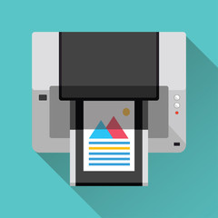 Multifunction Printer. Flat design. Vector illustration.