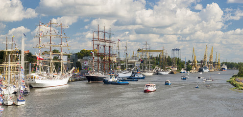 Szczecin, Poland-August 2017:Tall ship races finale 2017 - obrazy, fototapety, plakaty