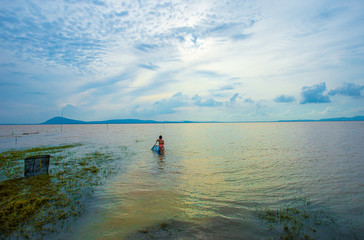 Fishing, Summer, Sunset, Asia, Myanmar