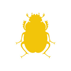 Vector black beetle, egyptian symbol. Lady bug logo template