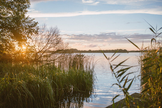 Sonnenuntergang am M&uuml;ndesee bei Angerm&uuml;nde