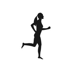 Fototapeta na wymiar run woman silhouette