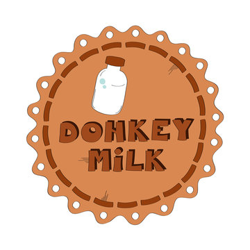 Donkey milk vector badge