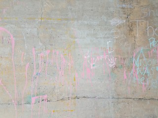 cement wall with chalk writing