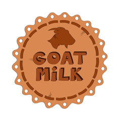 Goat milk vector badge