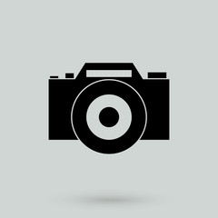 Camera Icon in trendy flat style isolated on grey background. Camera symbol