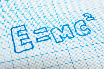 E = mc2 in the notebook in the cell.