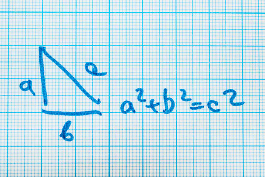 Pythagorean theorem. A mathematical example with a triangle pattern.