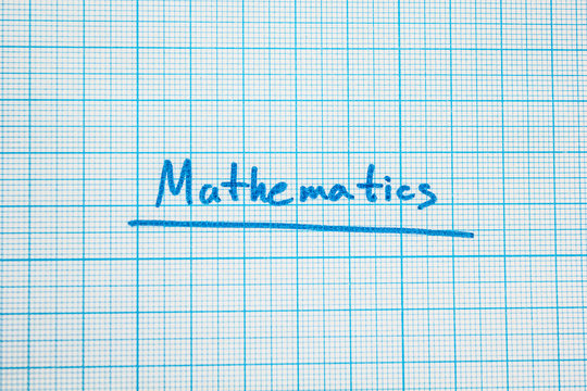 The word "mathematics" is close-up.