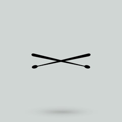 Drumsticks or drum sticks flat icon for music apps and websites
