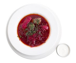 Traditional Ukrainian borscht. 