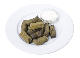 Stuffed grape leaves.