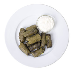 Stuffed grape leaves.