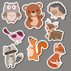 Forest animal stickers.