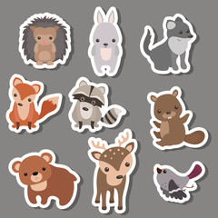 Forest animal stickers.