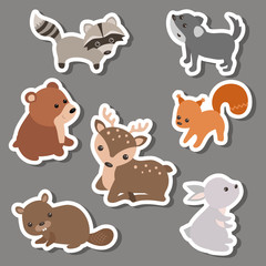 Forest animal stickers.