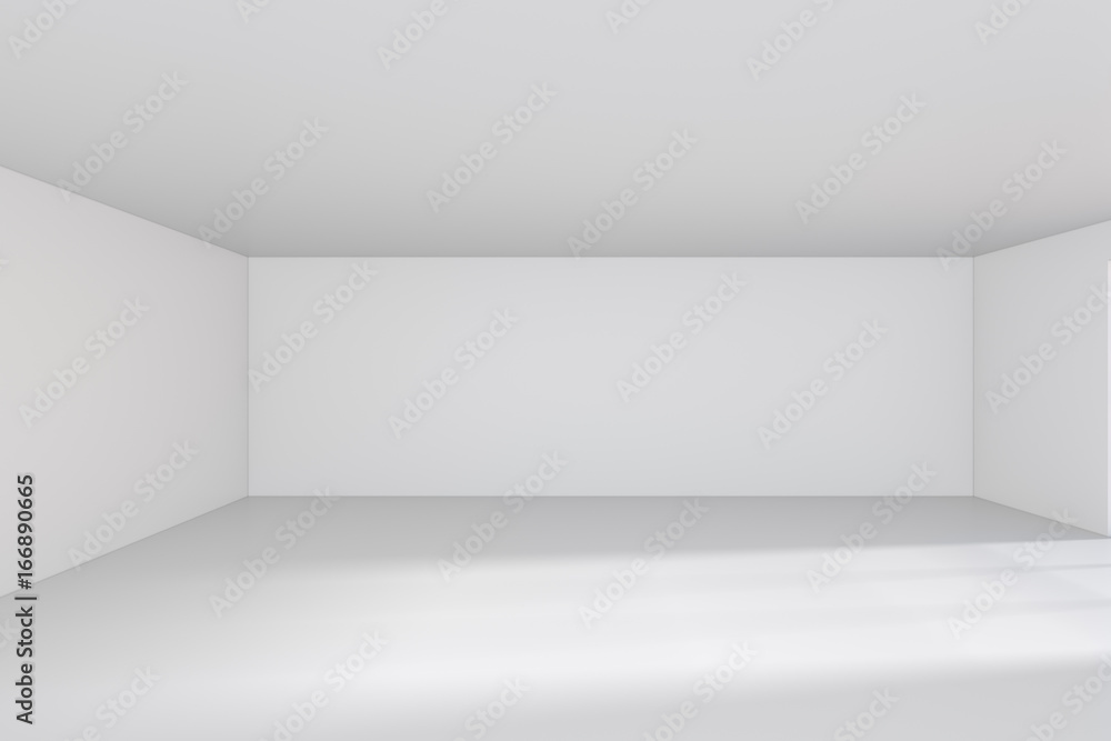 Poster large office with windows and falling light from the window to the floor. 3d rendering.