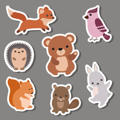 Forest animal stickers.