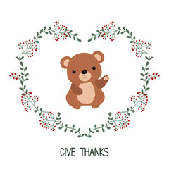 Card with bear
