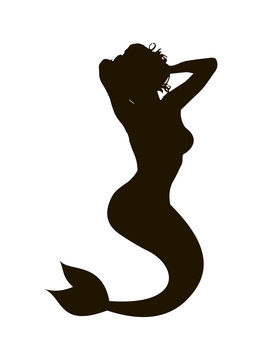 Silhouette of a mermaid