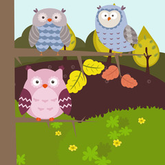 Cartoon forest landscape